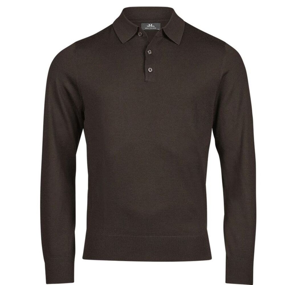 Tee Jays Mens Knitted Polo Shirt / Mocha